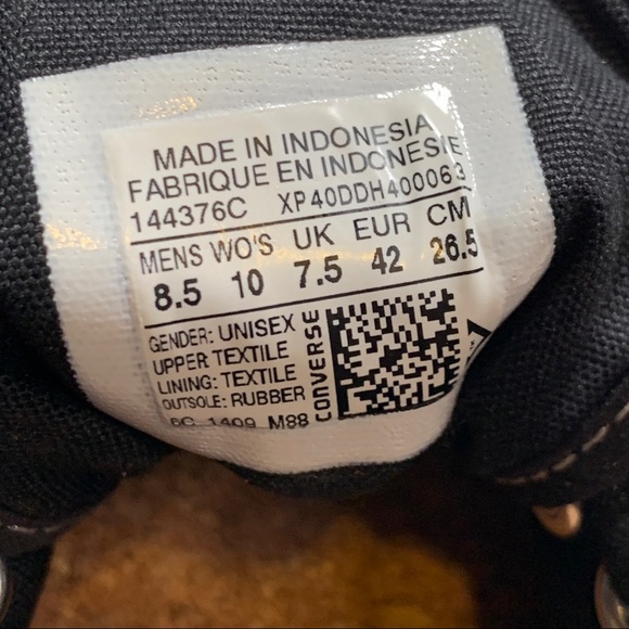 JACK PURCELL Canvas Converse Size 8.5 Black Mens - Picture 7 of 9